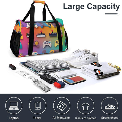 Duffel Bag for Travel Gym Weekender Overnight Trip Adjustable Shoulder Strap Simple Style