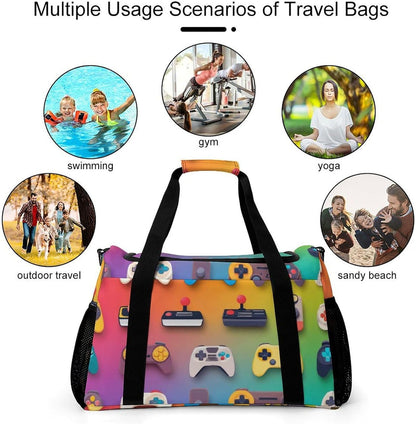 Duffel Bag for Travel Gym Weekender Overnight Trip Adjustable Shoulder Strap Simple Style