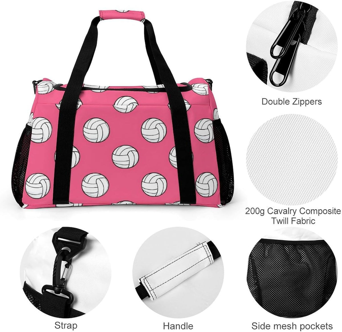 Duffel Bag for Travel Gym Weekender Overnight Trip Adjustable Shoulder Strap Simple Style