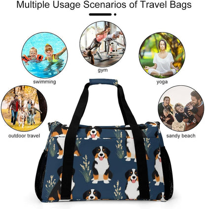 Duffel Bag for Travel Gym Weekender Overnight Trip Adjustable Shoulder Strap Simple Style