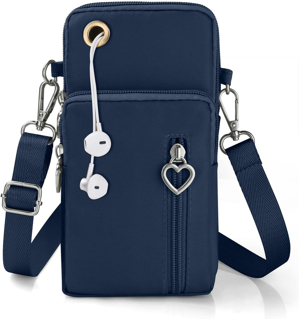 Small Crossbody Wallet Phone Bag, Nylon Cell Phone Purse, Travel Crossbody Bag Cell Phone Shoulder Bag Arm Bag Mini Wallet Purse, with Headphone Port (Black)