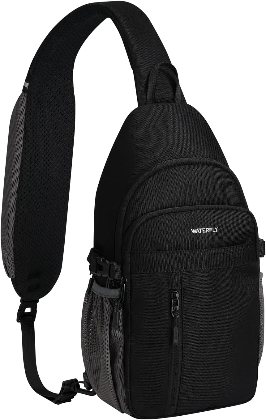 Small Crossbody Sling Bag: RFID Travel Hiking Daypack Man Woman | RFID-blocking,12 Multi-compartment pockets,Water-resistant,Adjustable shoulder strap with phone pocket,Durable nylon