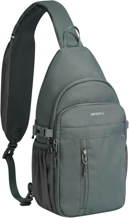 Small Crossbody Sling Bag: RFID Travel Hiking Daypack Man Woman | RFID-blocking,12 Multi-compartment pockets,Water-resistant,Adjustable shoulder strap with phone pocket,Durable nylon