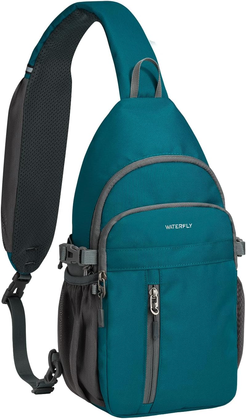 Small Crossbody Sling Bag: RFID Travel Hiking Daypack Man Woman | RFID-blocking,12 Multi-compartment pockets,Water-resistant,Adjustable shoulder strap with phone pocket,Durable nylon