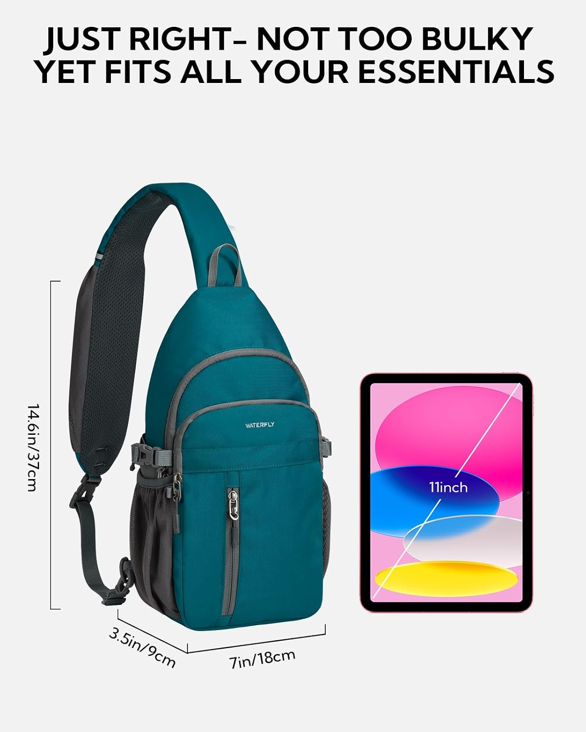Small Crossbody Sling Bag: RFID Travel Hiking Daypack Man Woman | RFID-blocking,12 Multi-compartment pockets,Water-resistant,Adjustable shoulder strap with phone pocket,Durable nylon