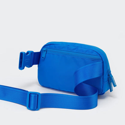 Two Way Zipper Fanny Pack Nylon Everywhere Belt Bag for Women, Water Repellent Waist Packs, Crossbody Bags with Adjustable Strap (Black).