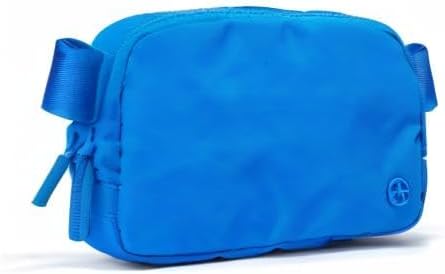 Two Way Zipper Fanny Pack Nylon Everywhere Belt Bag for Women, Water Repellent Waist Packs, Crossbody Bags with Adjustable Strap (Black).