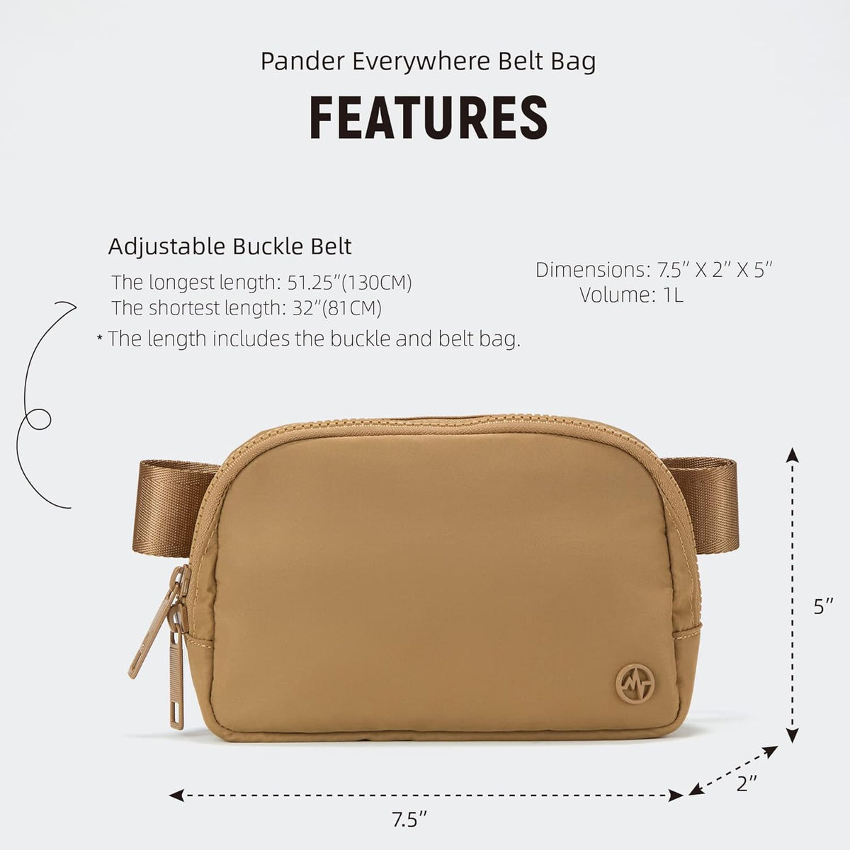Two Way Zipper Fanny Pack Nylon Everywhere Belt Bag for Women, Water Repellent Waist Packs, Crossbody Bags with Adjustable Strap (Black).