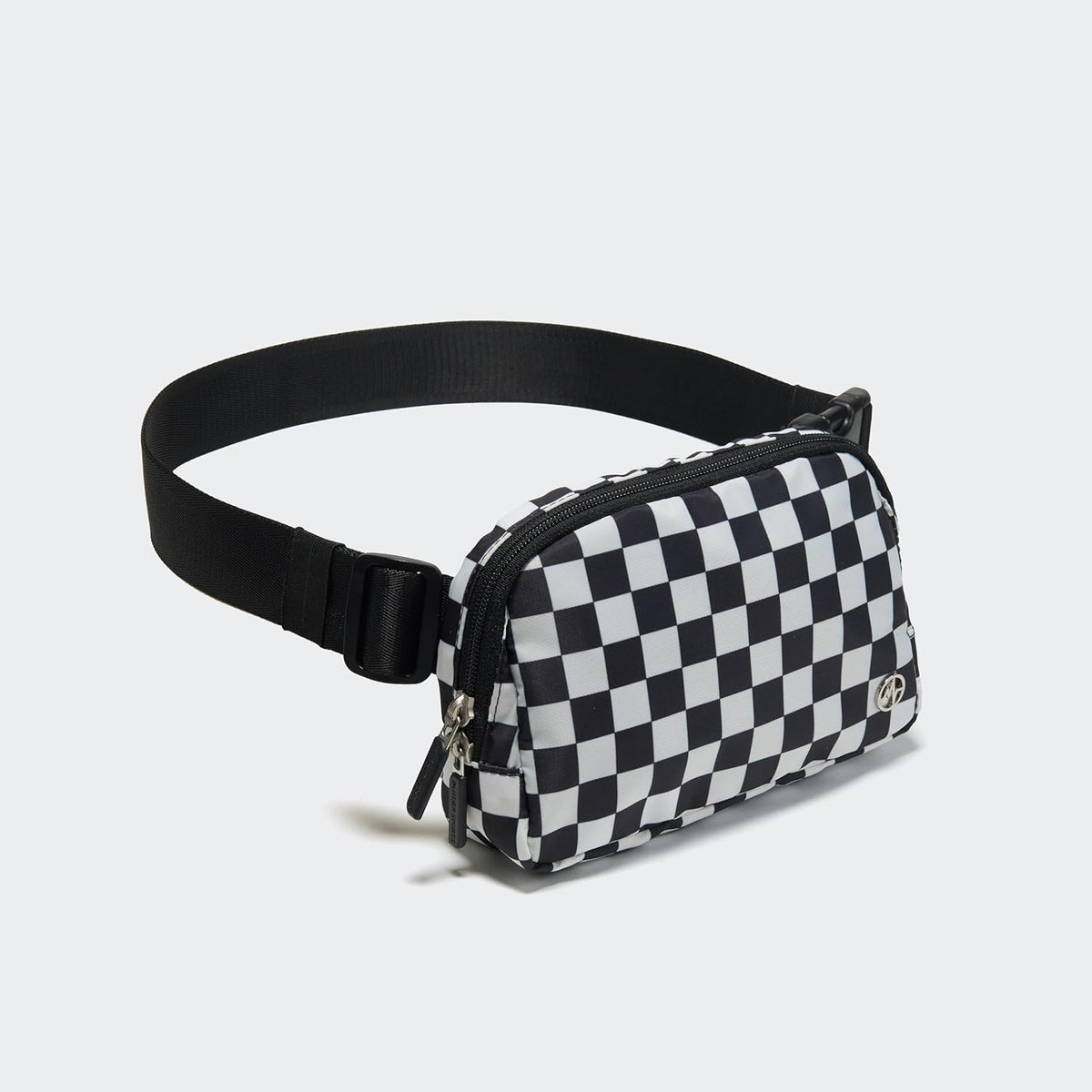 Two Way Zipper Fanny Pack Nylon Everywhere Belt Bag for Women, Water Repellent Waist Packs, Crossbody Bags with Adjustable Strap (Black).
