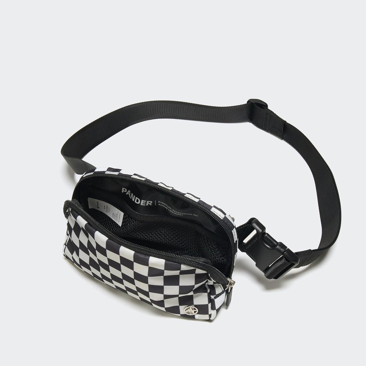 Two Way Zipper Fanny Pack Nylon Everywhere Belt Bag for Women, Water Repellent Waist Packs, Crossbody Bags with Adjustable Strap (Black).