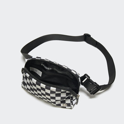 Two Way Zipper Fanny Pack Nylon Everywhere Belt Bag for Women, Water Repellent Waist Packs, Crossbody Bags with Adjustable Strap (Black).