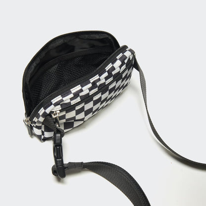 Two Way Zipper Fanny Pack Nylon Everywhere Belt Bag for Women, Water Repellent Waist Packs, Crossbody Bags with Adjustable Strap (Black).