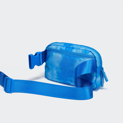 Two Way Zipper Fanny Pack Nylon Everywhere Belt Bag for Women, Water Repellent Waist Packs, Crossbody Bags with Adjustable Strap (Black).