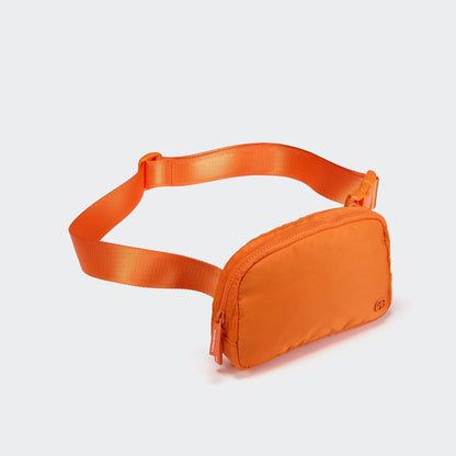 Two Way Zipper Fanny Pack Nylon Everywhere Belt Bag for Women, Water Repellent Waist Packs, Crossbody Bags with Adjustable Strap (Black).