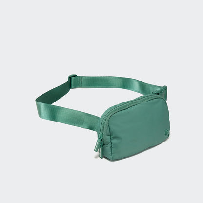 Two Way Zipper Fanny Pack Nylon Everywhere Belt Bag for Women, Water Repellent Waist Packs, Crossbody Bags with Adjustable Strap (Black).