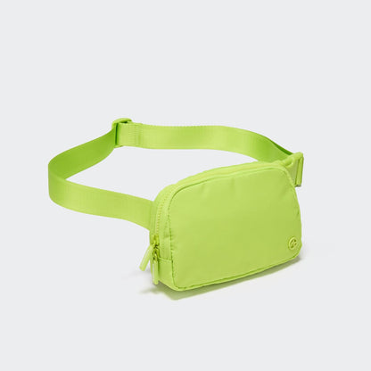Two Way Zipper Fanny Pack Nylon Everywhere Belt Bag for Women, Water Repellent Waist Packs, Crossbody Bags with Adjustable Strap (Black).