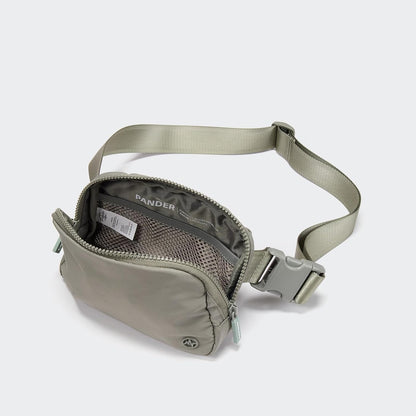 Two Way Zipper Fanny Pack Nylon Everywhere Belt Bag for Women, Water Repellent Waist Packs, Crossbody Bags with Adjustable Strap (Black).