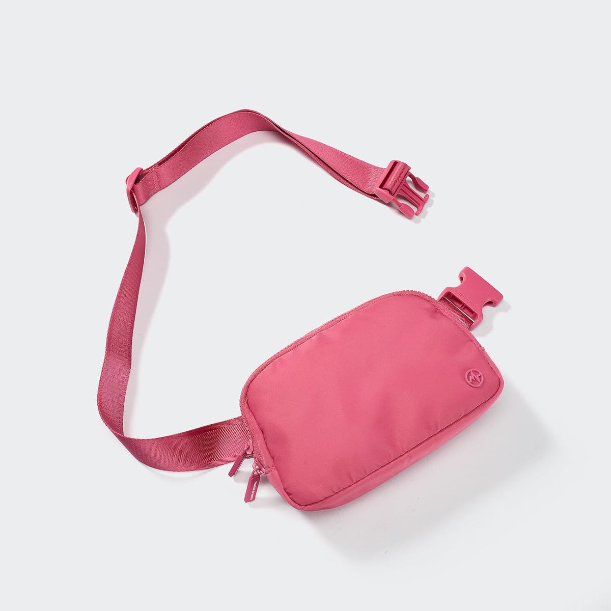 Two Way Zipper Fanny Pack Nylon Everywhere Belt Bag for Women, Water Repellent Waist Packs, Crossbody Bags with Adjustable Strap (Black).