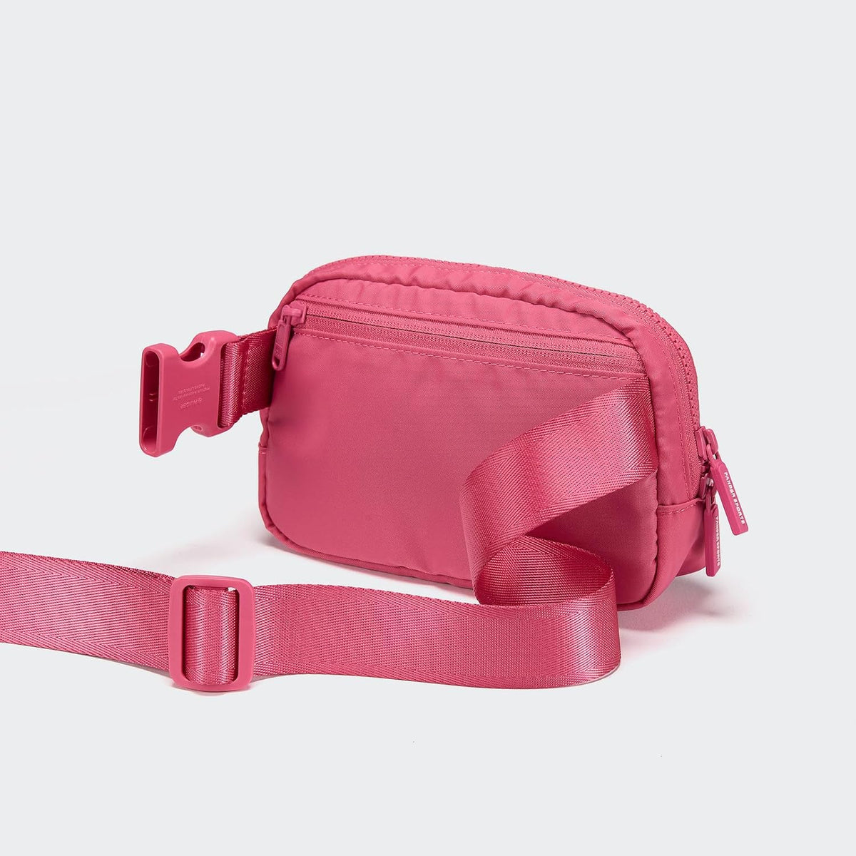 Two Way Zipper Fanny Pack Nylon Everywhere Belt Bag for Women, Water Repellent Waist Packs, Crossbody Bags with Adjustable Strap (Black).