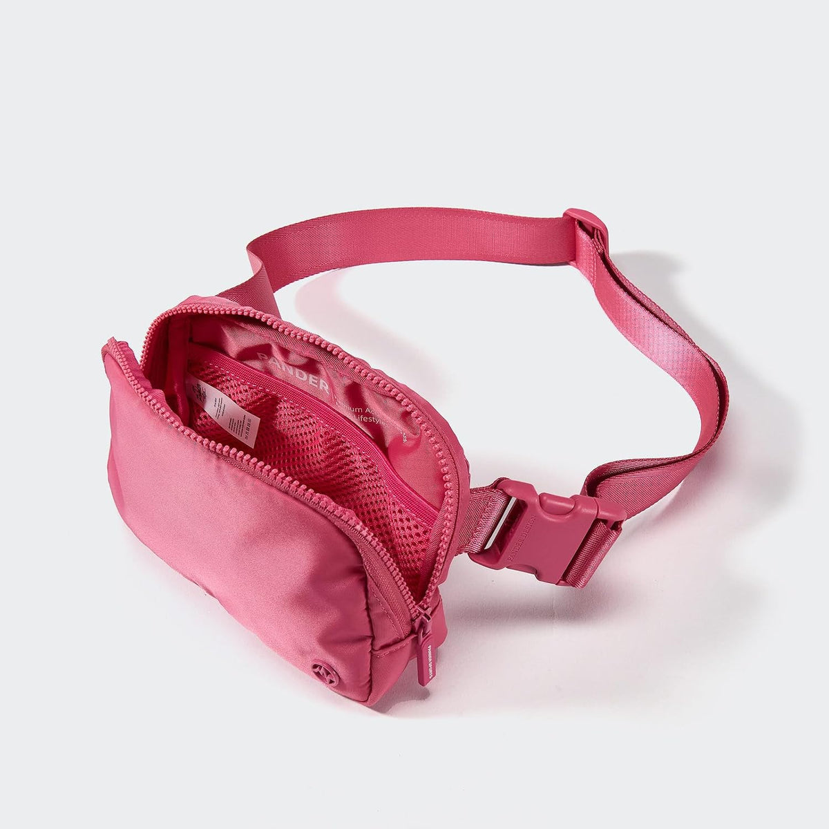 Two Way Zipper Fanny Pack Nylon Everywhere Belt Bag for Women, Water Repellent Waist Packs, Crossbody Bags with Adjustable Strap (Black).