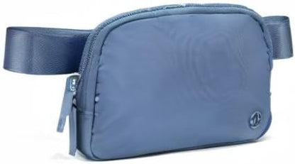 Two Way Zipper Fanny Pack Nylon Everywhere Belt Bag for Women, Water Repellent Waist Packs, Crossbody Bags with Adjustable Strap (Black).
