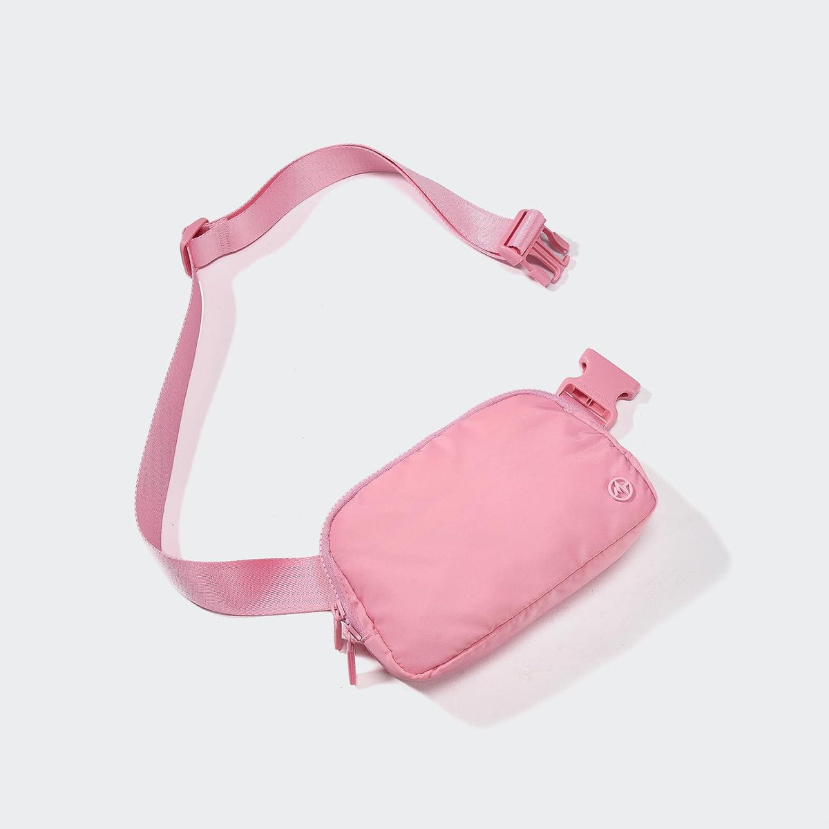 Two Way Zipper Fanny Pack Nylon Everywhere Belt Bag for Women, Water Repellent Waist Packs, Crossbody Bags with Adjustable Strap (Black).