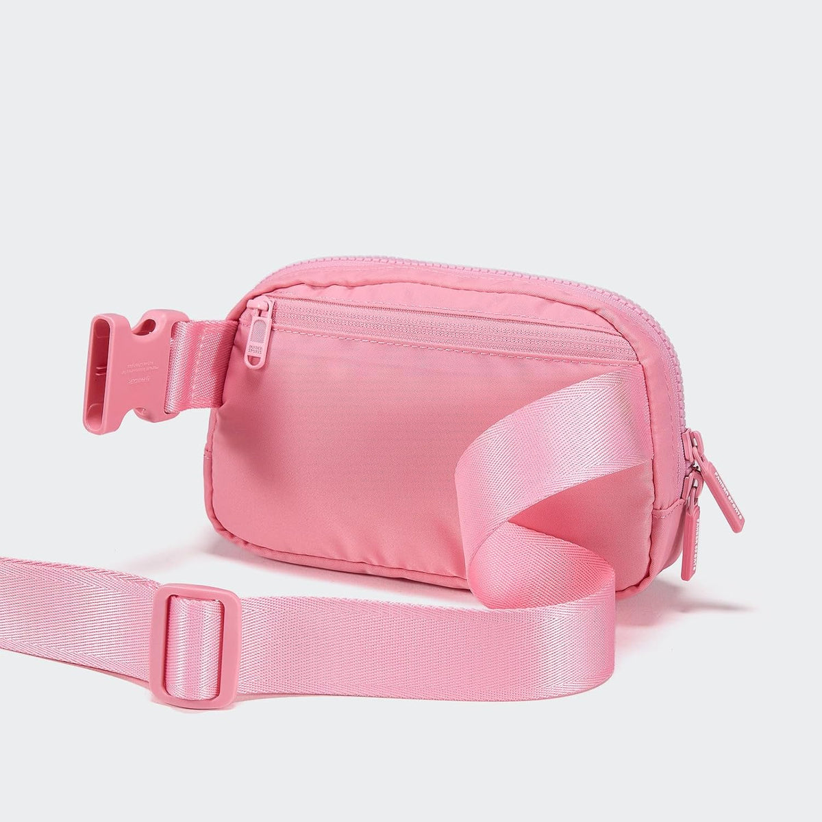 Two Way Zipper Fanny Pack Nylon Everywhere Belt Bag for Women, Water Repellent Waist Packs, Crossbody Bags with Adjustable Strap (Black).
