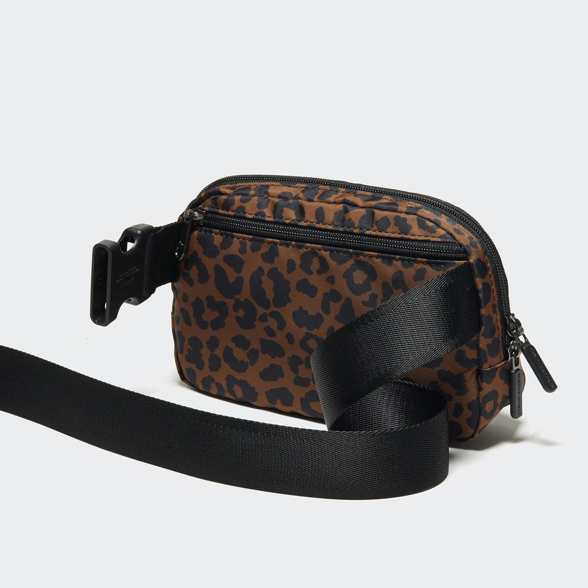 Two Way Zipper Fanny Pack Nylon Everywhere Belt Bag for Women, Water Repellent Waist Packs, Crossbody Bags with Adjustable Strap (Black).