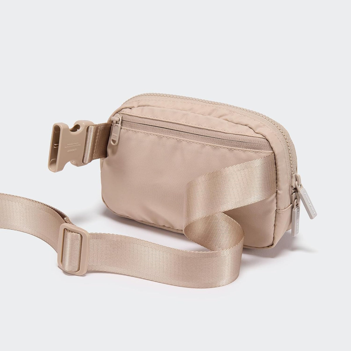 Two Way Zipper Fanny Pack Nylon Everywhere Belt Bag for Women, Water Repellent Waist Packs, Crossbody Bags with Adjustable Strap (Black).
