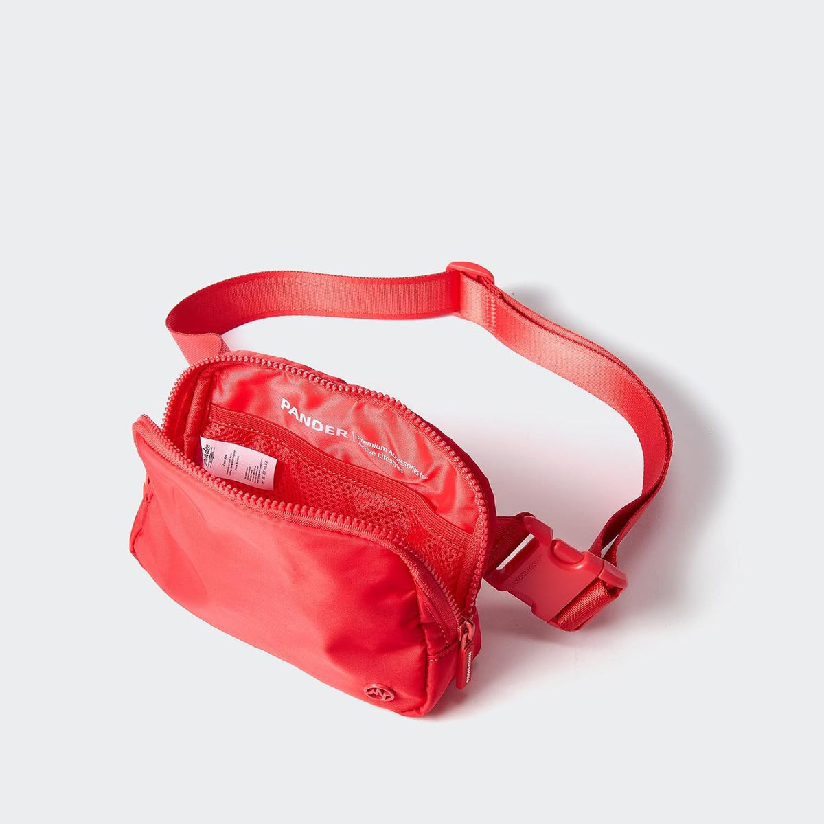 Two Way Zipper Fanny Pack Nylon Everywhere Belt Bag for Women, Water Repellent Waist Packs, Crossbody Bags with Adjustable Strap (Black).