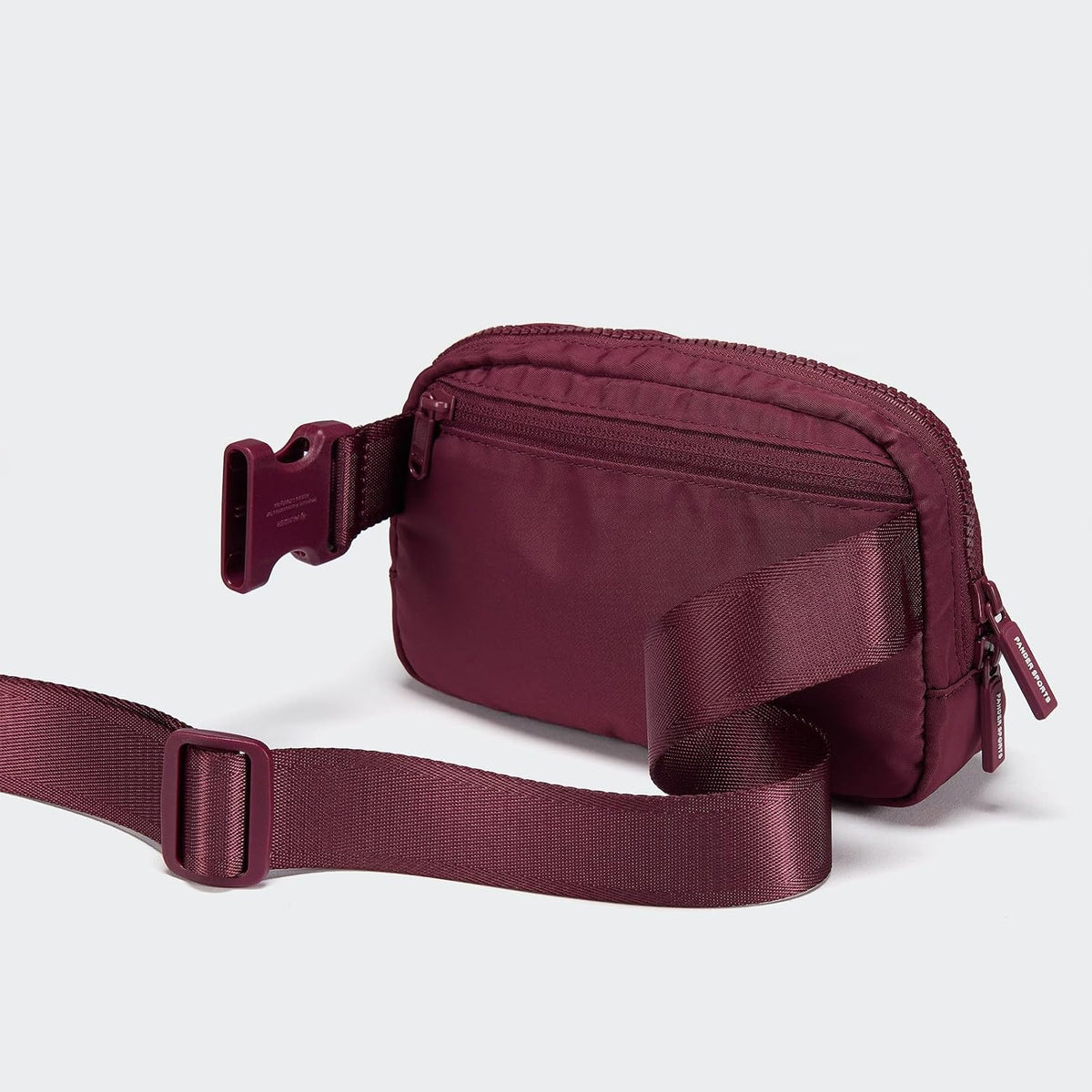 Two Way Zipper Fanny Pack Nylon Everywhere Belt Bag for Women, Water Repellent Waist Packs, Crossbody Bags with Adjustable Strap (Black).