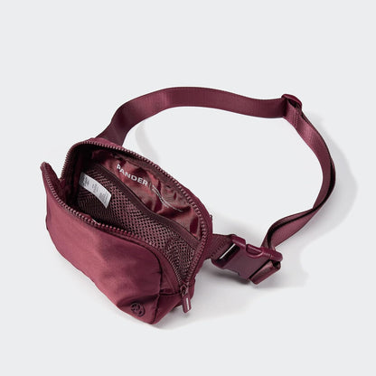 Two Way Zipper Fanny Pack Nylon Everywhere Belt Bag for Women, Water Repellent Waist Packs, Crossbody Bags with Adjustable Strap (Black).