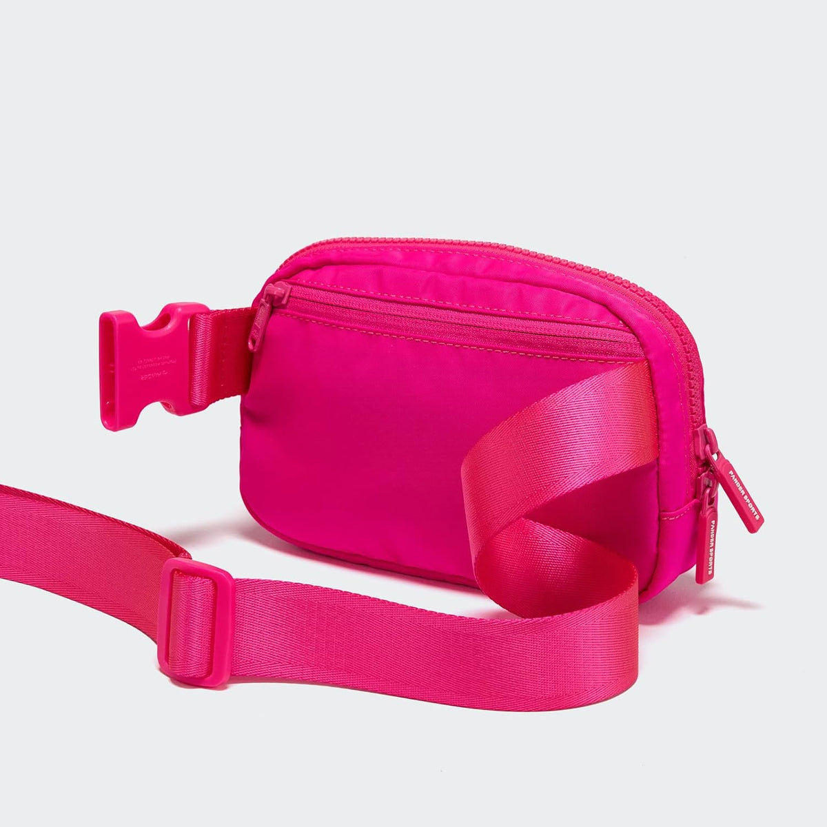 Two Way Zipper Fanny Pack Nylon Everywhere Belt Bag for Women, Water Repellent Waist Packs, Crossbody Bags with Adjustable Strap (Black).