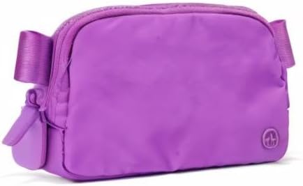 Two Way Zipper Fanny Pack Nylon Everywhere Belt Bag for Women, Water Repellent Waist Packs, Crossbody Bags with Adjustable Strap (Black).
