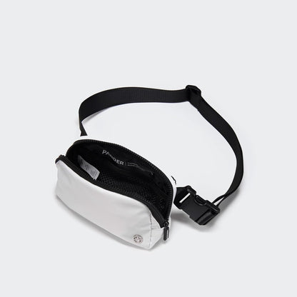 Two Way Zipper Fanny Pack Nylon Everywhere Belt Bag for Women, Water Repellent Waist Packs, Crossbody Bags with Adjustable Strap (Black).