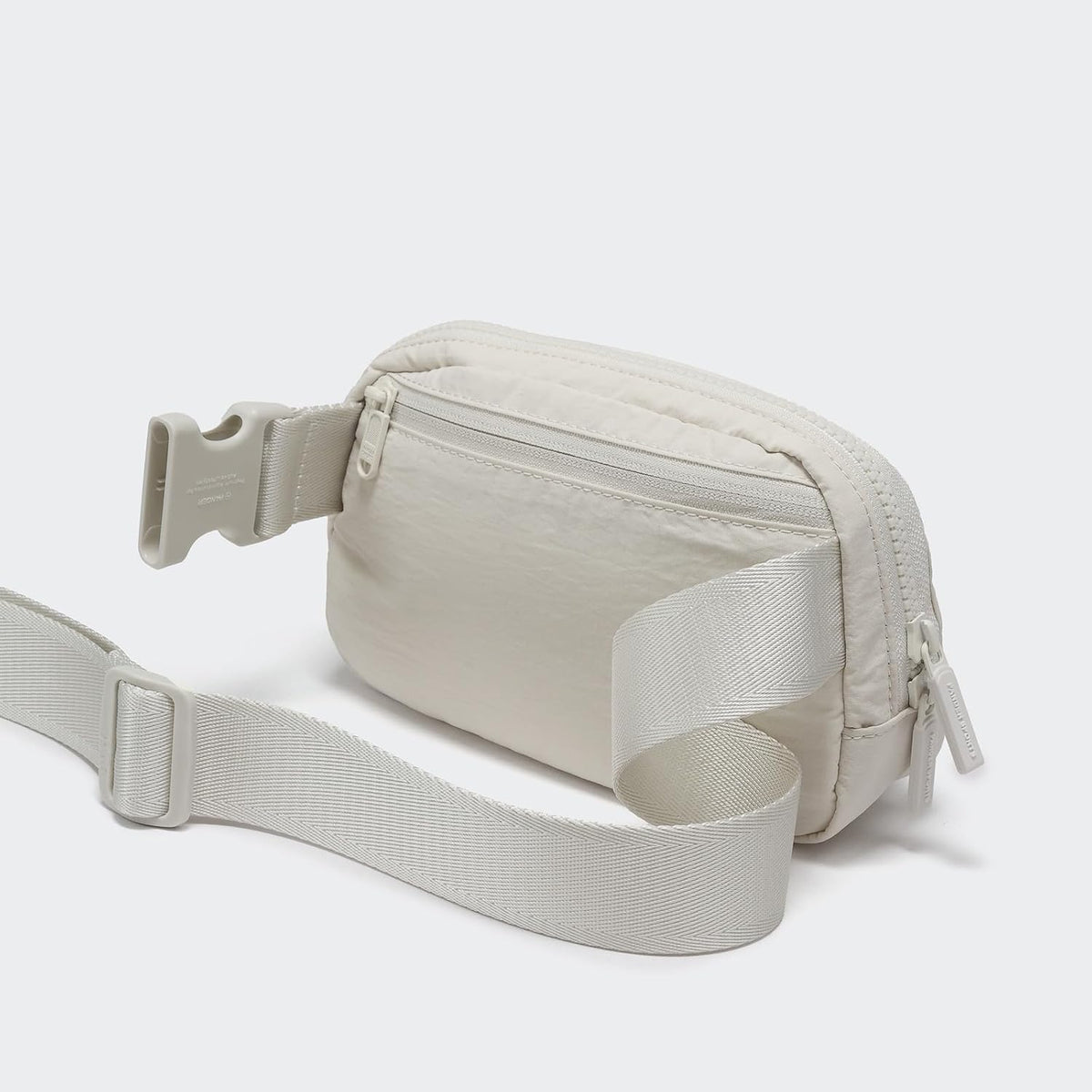 Two Way Zipper Fanny Pack Nylon Everywhere Belt Bag for Women, Water Repellent Waist Packs, Crossbody Bags with Adjustable Strap (Black).