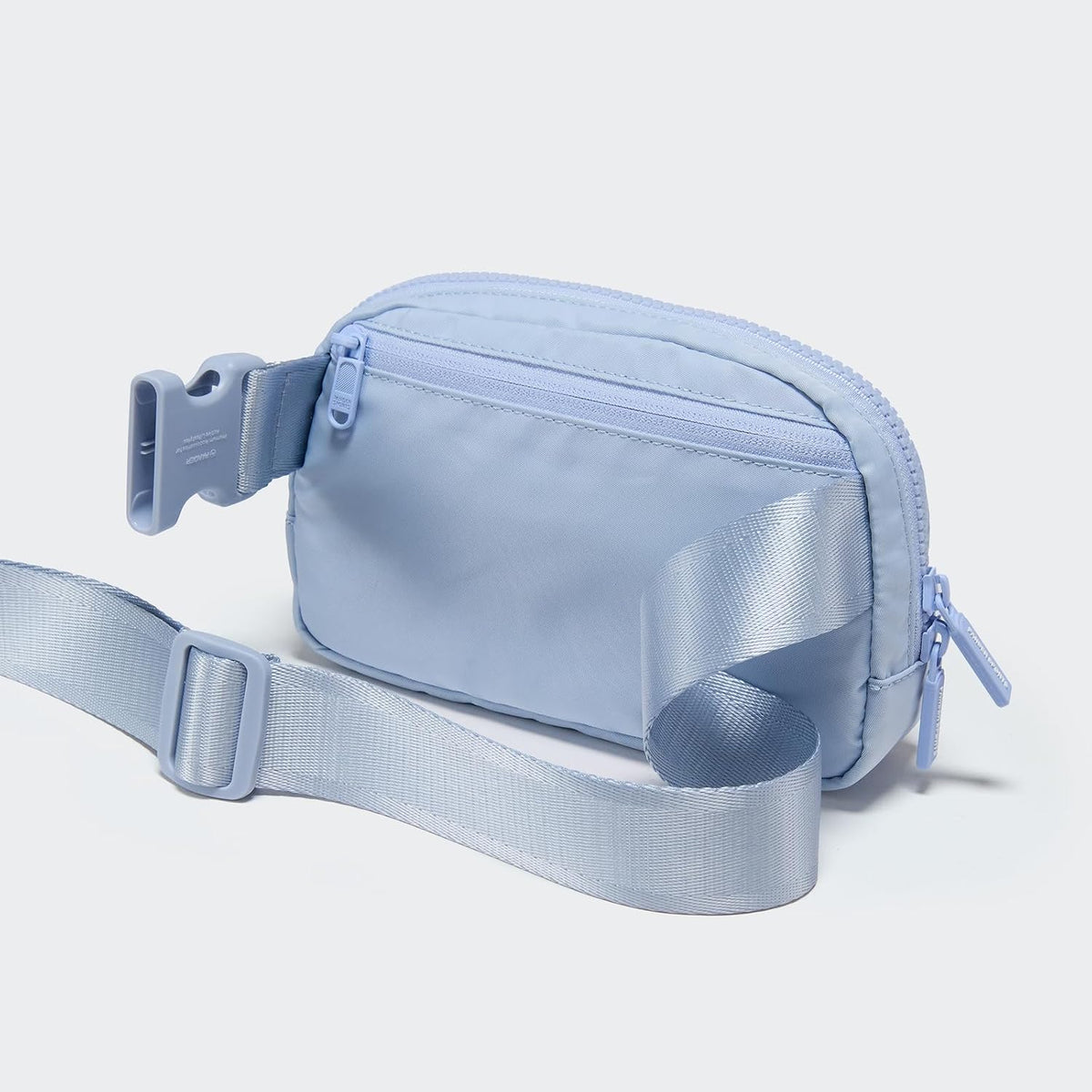Two Way Zipper Fanny Pack Nylon Everywhere Belt Bag for Women, Water Repellent Waist Packs, Crossbody Bags with Adjustable Strap (Black).
