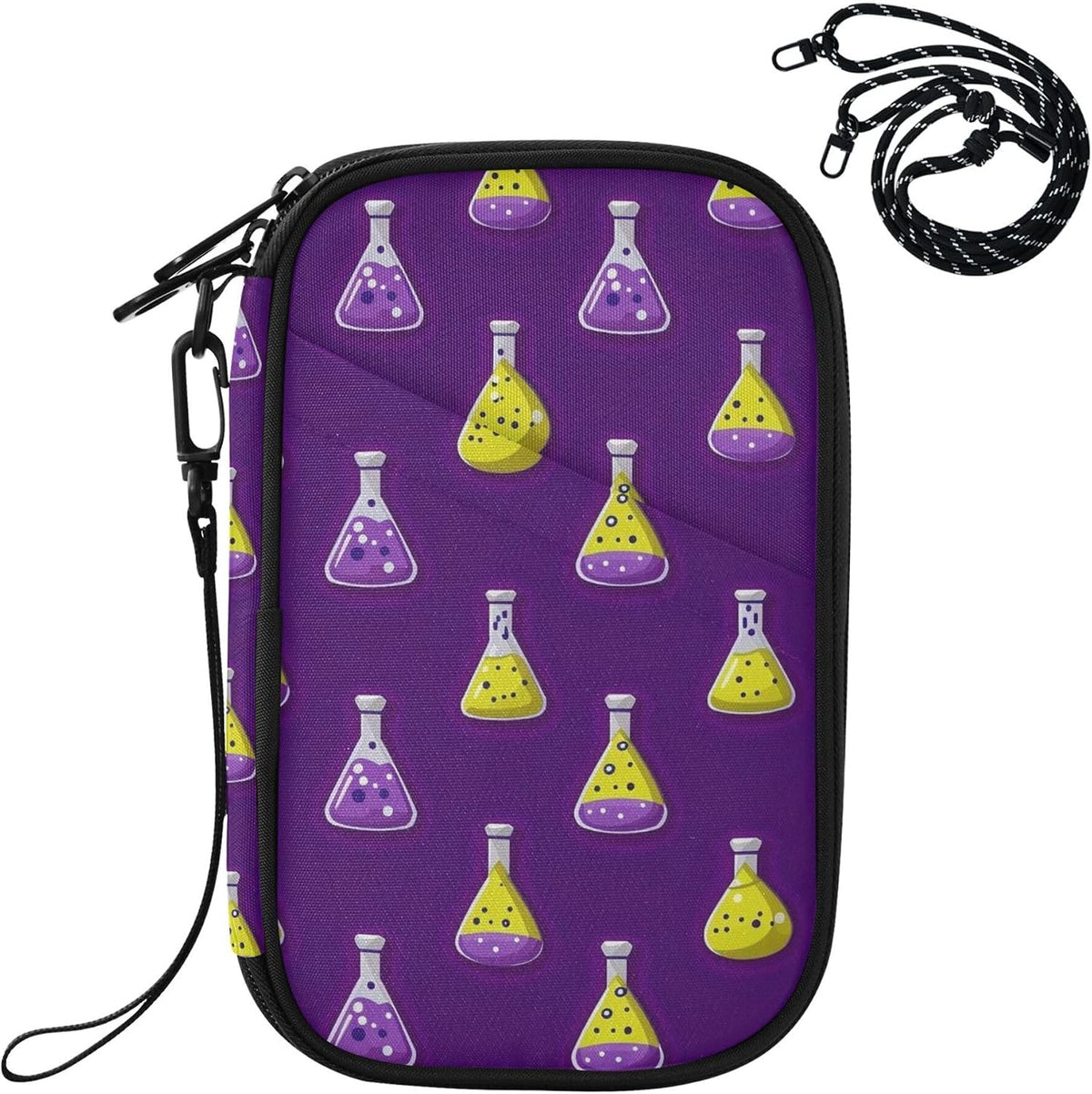 Chemistry Beaker Flask Pattern Passport Holder Wallet for Travel | Family RFID Blocking Passport Cover Wallet, Travel Document Organizer Clutch Bag Credit Cards Case Cover for Women Men