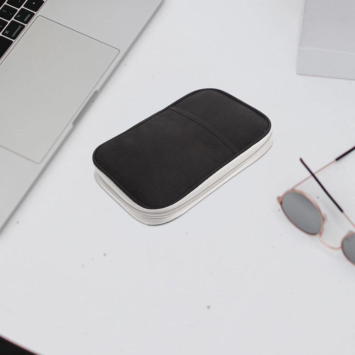 Travel Passport Holder Zipper Pouch Document Organizer Made of Sturdy Oxford Cloth Comfortable Touch Feeling for Daily Use and Work
