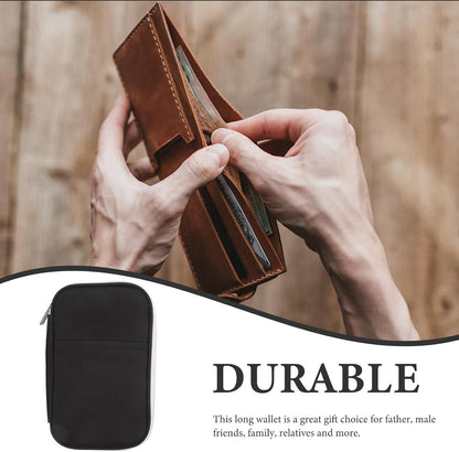 Travel Passport Holder Zipper Pouch Document Organizer Made of Sturdy Oxford Cloth Comfortable Touch Feeling for Daily Use and Work