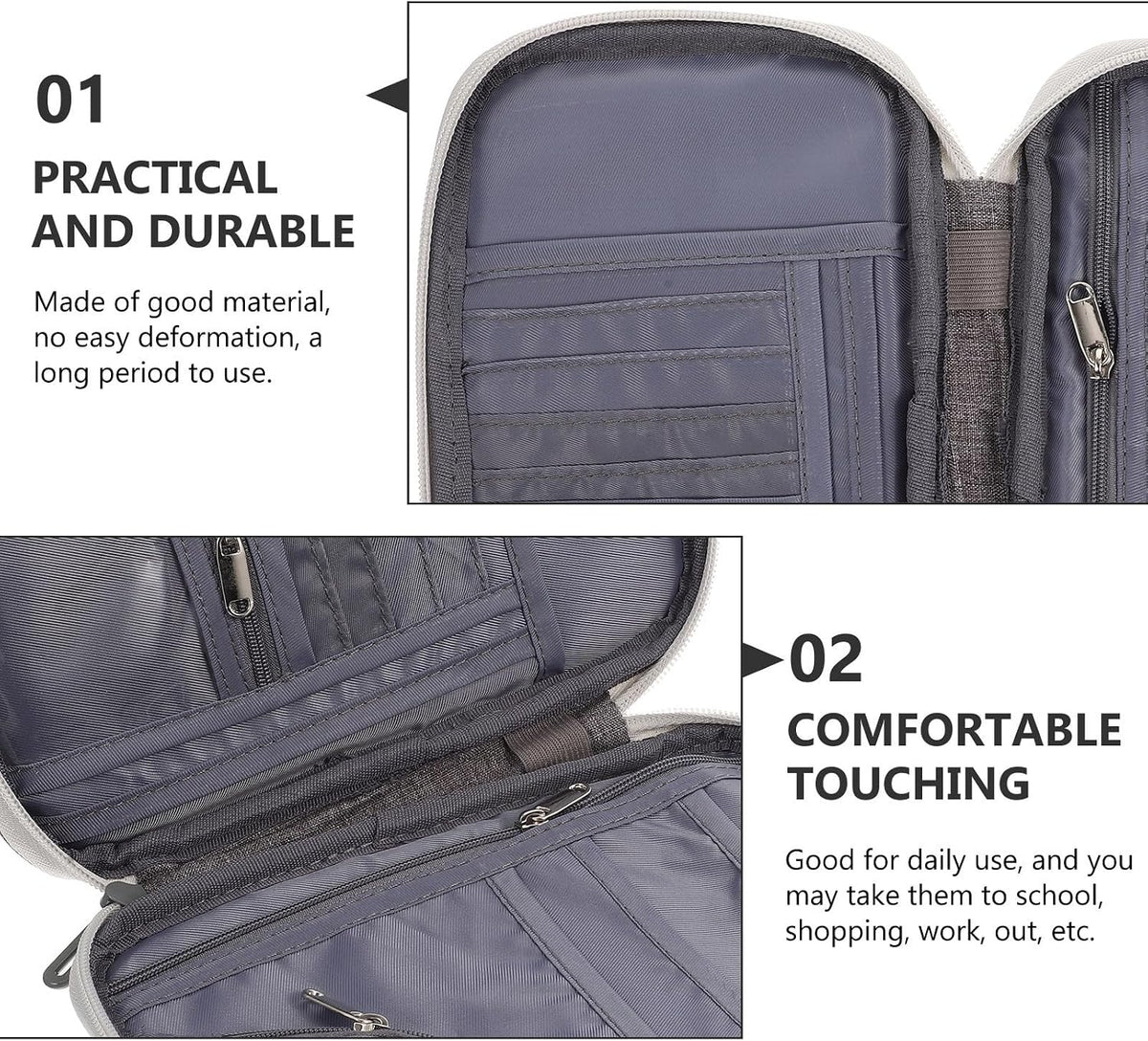 Travel Passport Holder Zipper Pouch Document Organizer Made of Sturdy Oxford Cloth Comfortable Touch Feeling for Daily Use and Work