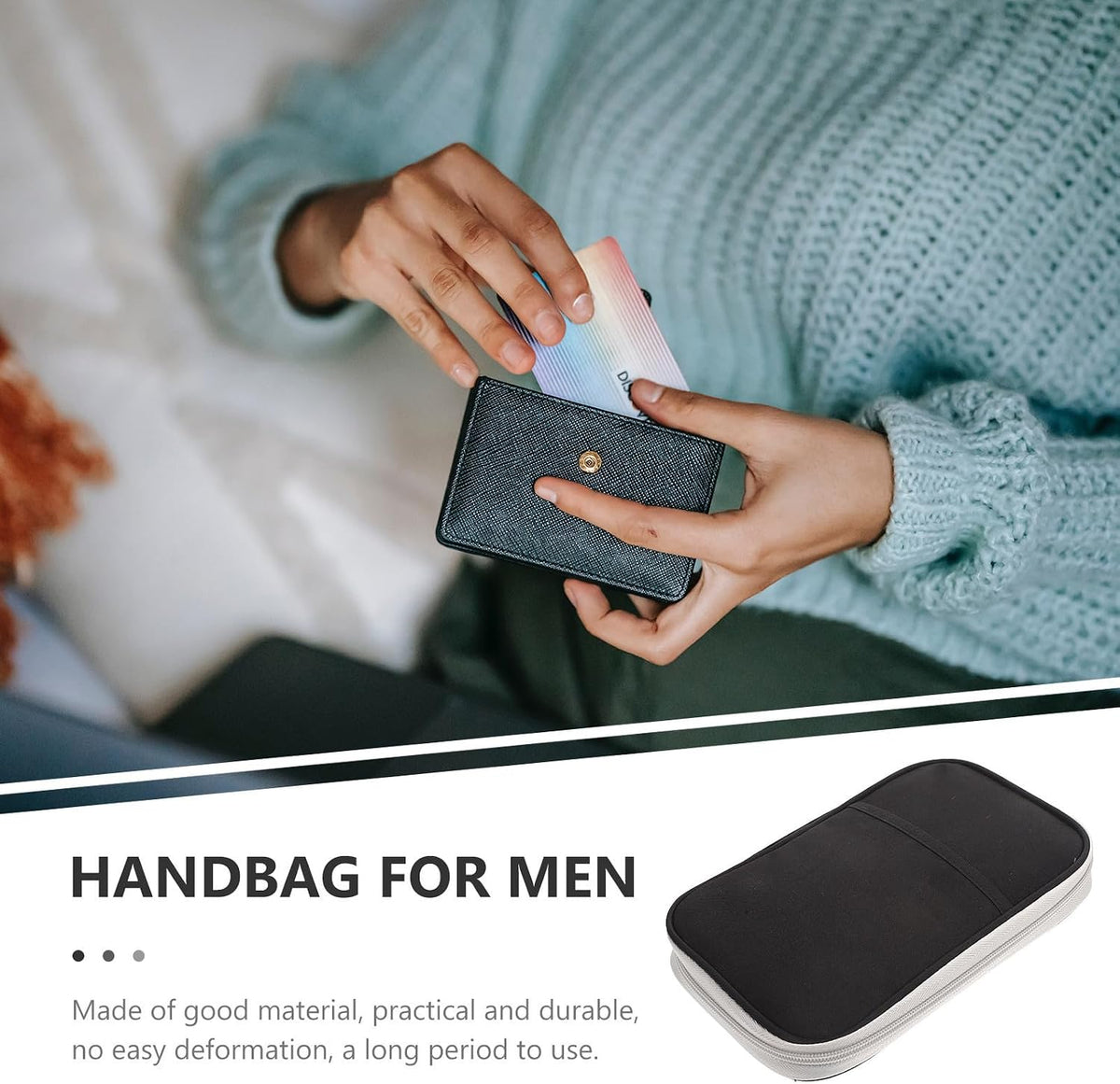 Travel Passport Holder Zipper Pouch Document Organizer Made of Sturdy Oxford Cloth Comfortable Touch Feeling for Daily Use and Work