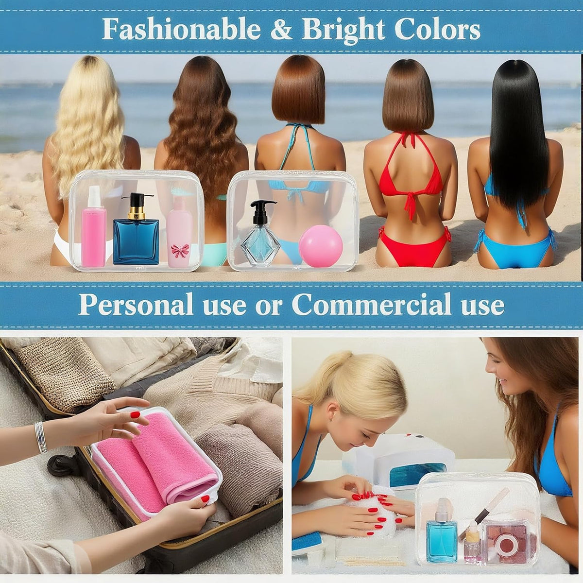 100 Pcs Clear Makeup Bags Bulk Graduation Dad Mon Gifts Bag Tsa Approved Toiletry Bag for Travel Transparent Cosmetic Bag PVC Waterproof Travel Small Pouches with Zipper for Men and Women(White)