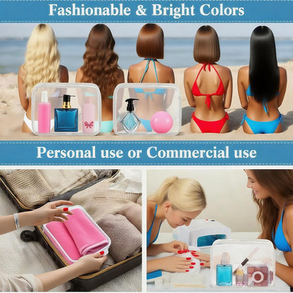 100 Pcs Clear Makeup Bags Bulk Graduation Dad Mon Gifts Bag Tsa Approved Toiletry Bag for Travel Transparent Cosmetic Bag PVC Waterproof Travel Small Pouches with Zipper for Men and Women(White)