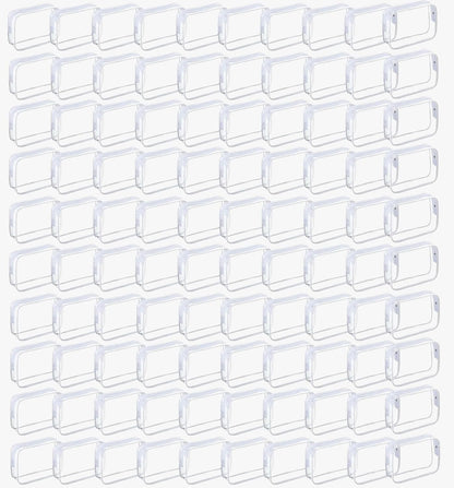 100 Pcs Clear Makeup Bags Bulk Graduation Dad Mon Gifts Bag Tsa Approved Toiletry Bag for Travel Transparent Cosmetic Bag PVC Waterproof Travel Small Pouches with Zipper for Men and Women(White)