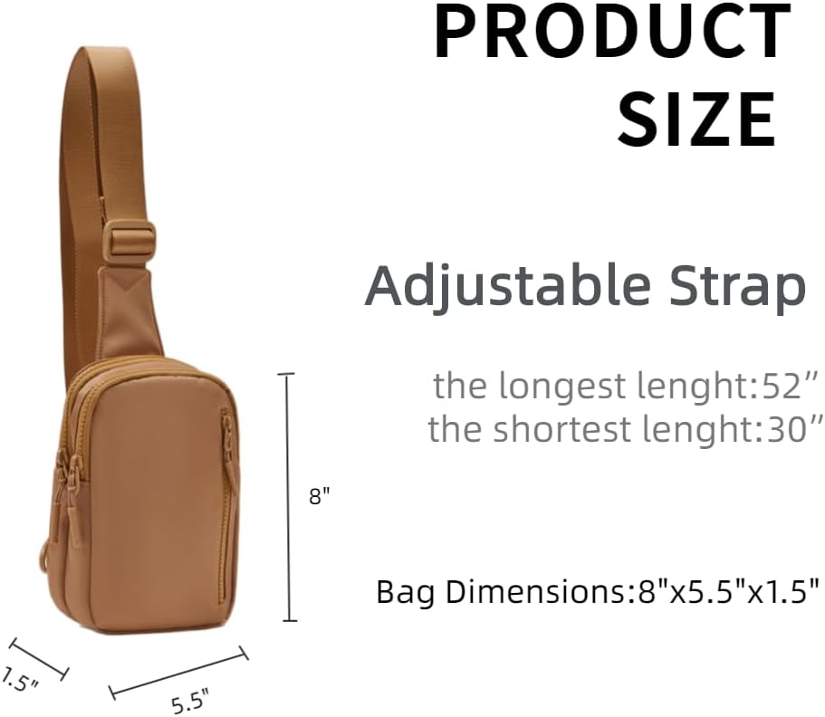 Convertible Sling Backpack for Women & Men – Lightweight 3-in-1 Crossbody Daypack with Adjustable Strap, Anti-Theft Pocket, Water-Resistant Small Travel Bag (Caramel)