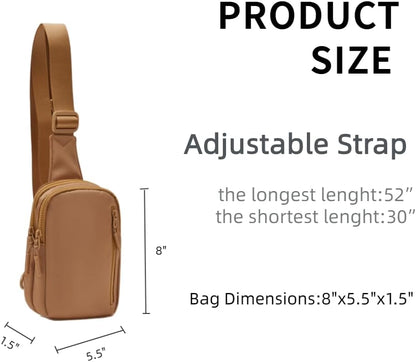 Convertible Sling Backpack for Women & Men – Lightweight 3-in-1 Crossbody Daypack with Adjustable Strap, Anti-Theft Pocket, Water-Resistant Small Travel Bag (Caramel)