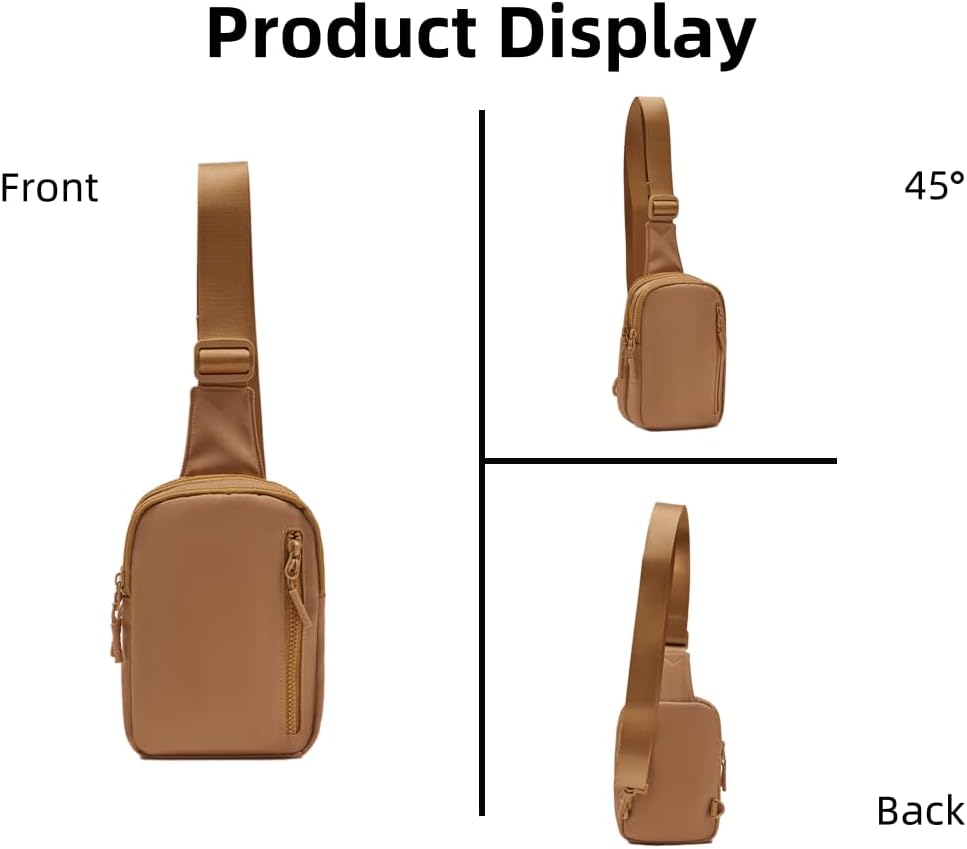 Convertible Sling Backpack for Women & Men – Lightweight 3-in-1 Crossbody Daypack with Adjustable Strap, Anti-Theft Pocket, Water-Resistant Small Travel Bag (Caramel)