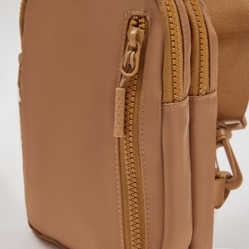 Convertible Sling Backpack for Women & Men – Lightweight 3-in-1 Crossbody Daypack with Adjustable Strap, Anti-Theft Pocket, Water-Resistant Small Travel Bag (Caramel)