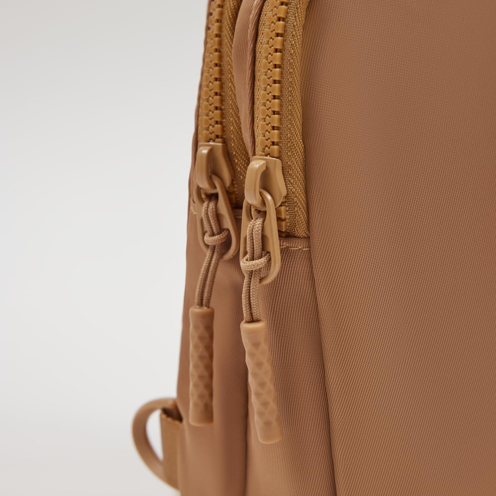 Convertible Sling Backpack for Women & Men – Lightweight 3-in-1 Crossbody Daypack with Adjustable Strap, Anti-Theft Pocket, Water-Resistant Small Travel Bag (Caramel)